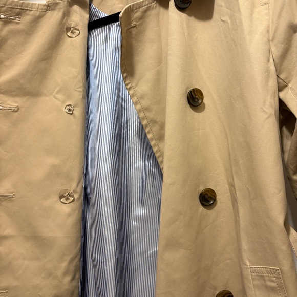 NWT J.Crew Factory Light Khaki Trench Coat Size 8, Classic Neutral Preppy BO622 - Picture 11 of 12